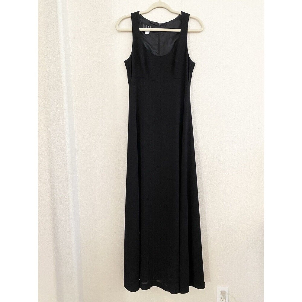 Nicole Miller Black Sleeveless Textured Lined Maxi Dress Size 8